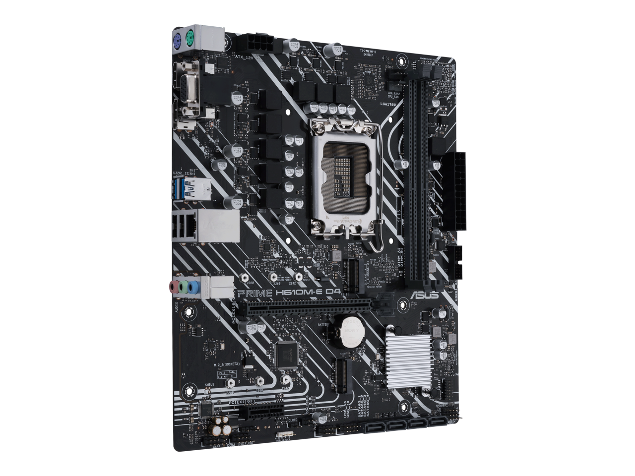 ASUS PRIME H610M-E D4-CSM LGA 1700(Intel 12th&13th Gen) mATX commercial motherboard (PCIe 4.0,DDR4,2xM.2 slots,1Gb LAN,DisplayPort/HDMI/D-Sub,USB 3.2 Gen 1 ports,COM header, RGB header,ACCE