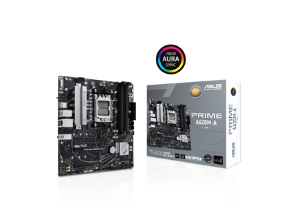 ASUS PRIME A620M-A-CSM AMD AM5(Ryzen 7000) mATX commercial motherboard (PCIe 4.0, DDR5,,2xM.2 slots, 1Gb LAN,DisplayPort/HDMI,USB 3.2 Gen 1 ports, Front USB Type-C, BIOS Flashback, RGB header,ACCE)