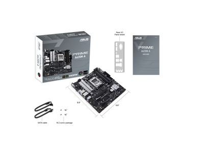 ASUS PRIME A620M-A-CSM AMD AM5(Ryzen 7000) mATX commercial motherboard (PCIe 4.0, DDR5,,2xM.2 slots, 1Gb LAN,DisplayPort/HDMI,USB 3.2 Gen 1 ports, Front USB Type-C, BIOS Flashback, RGB header,ACCE)