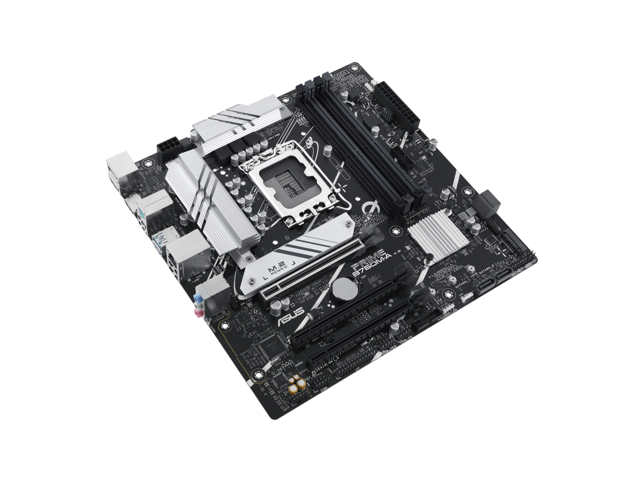 ASUS PRIME B760M-A Intel B760 (LGA 1700)((13th and 12th Gen) mATX motherboard, PCIe 4.0,DDR5, two M.2 slots, Realtek 2.5Gb Ethernet, DisplayPort, Dual HDMI, SATA 6 Gbps, rear USB 3.2 Gen 2, front U