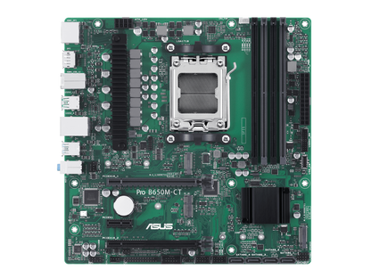 ASUS Pro B650M-CT-CSM AMD B650(Ryzen 7000) Micro-ATX Commercial motherboard(DDR5,2xM.2 slots, PCIe 5.0 M.2 slot, USB 3.2 Gen 2 ports, front USB 3.2 Gen 1 Type-C, TPM IC onboard, M.2 Key E slot, Q-LED Core, Mono-out header (with Amp IC),