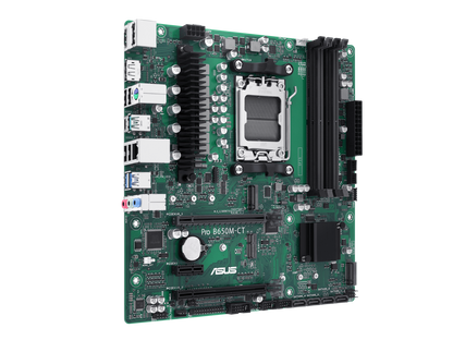 ASUS Pro B650M-CT-CSM AMD B650(Ryzen 7000) Micro-ATX Commercial motherboard(DDR5,2xM.2 slots, PCIe 5.0 M.2 slot, USB 3.2 Gen 2 ports, front USB 3.2 Gen 1 Type-C, TPM IC onboard, M.2 Key E slot, Q-LED Core, Mono-out header (with Amp IC),