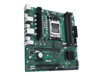 ASUS Pro B650M-CT-CSM AMD B650(Ryzen 7000) Micro-ATX Commercial motherboard(DDR5,2xM.2 slots, PCIe 5.0 M.2 slot, USB 3.2 Gen 2 ports, front USB 3.2 Gen 1 Type-C, TPM IC onboard, M.2 Key E slot, Q-LED Core, Mono-out header (with Amp IC),