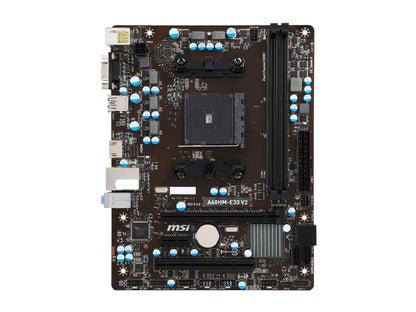 MSI A68HM-E33 V2 FM2+ AMD A68H SATA 6Gb/s USB 3.0 HDMI Micro ATX AMD Motherboard