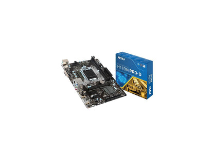 MSI H110M PRO-D LGA 1151 Intel H110 SATA 6Gb/s USB 3.1 Micro ATX Intel Motherboard
