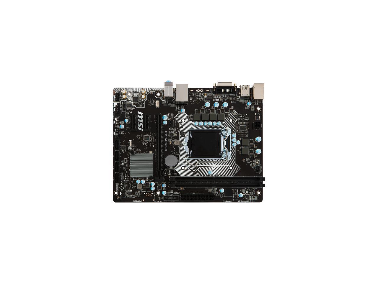 MSI H110M PRO-D LGA 1151 Intel H110 SATA 6Gb/s USB 3.1 Micro ATX Intel Motherboard