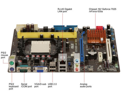 ASUS M2N68-AM SE2 AM2+/AM2 NV Geforce 7025 / nForce 630a chipset AMD Motherboard