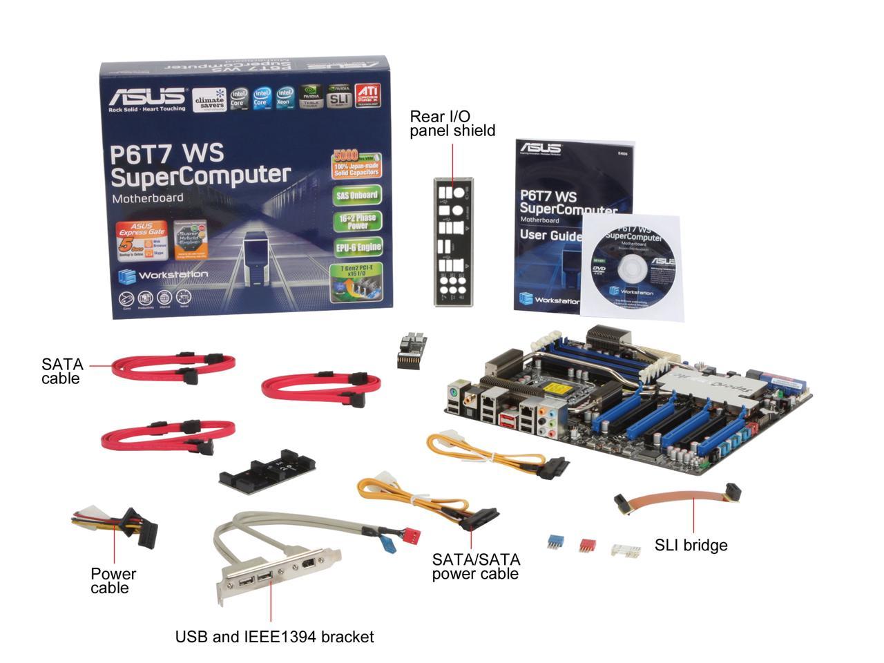 ASUS P6T7 WS Supercomputer "Ultimate Gamer" choose 3Way SLI + PhysX at Real X16 X58 CEB Intel Motherboard