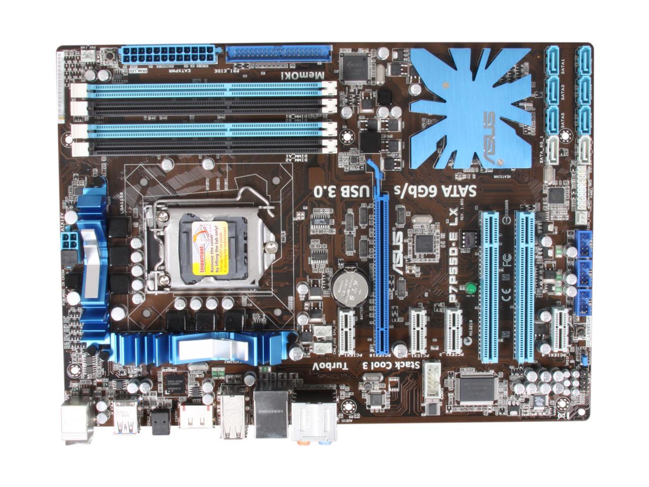 ASUS P7P55D-E LX LGA 1156 Intel P55 SATA 6Gb/s USB 3.0 ATX Intel Motherboard