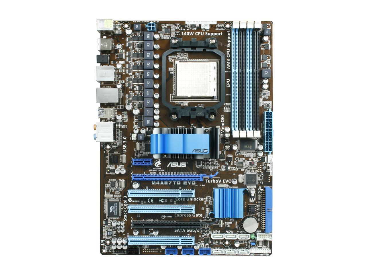 ASUS M4A87TD EVO AM3 AMD 870 SATA 6Gb/s USB 3.0 ATX AMD Motherboard