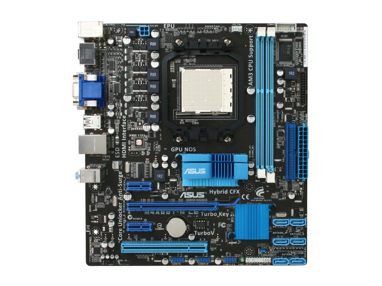 ASUS M4A88T-M LE AM3 AMD 880G HDMI Micro ATX AMD Motherboard