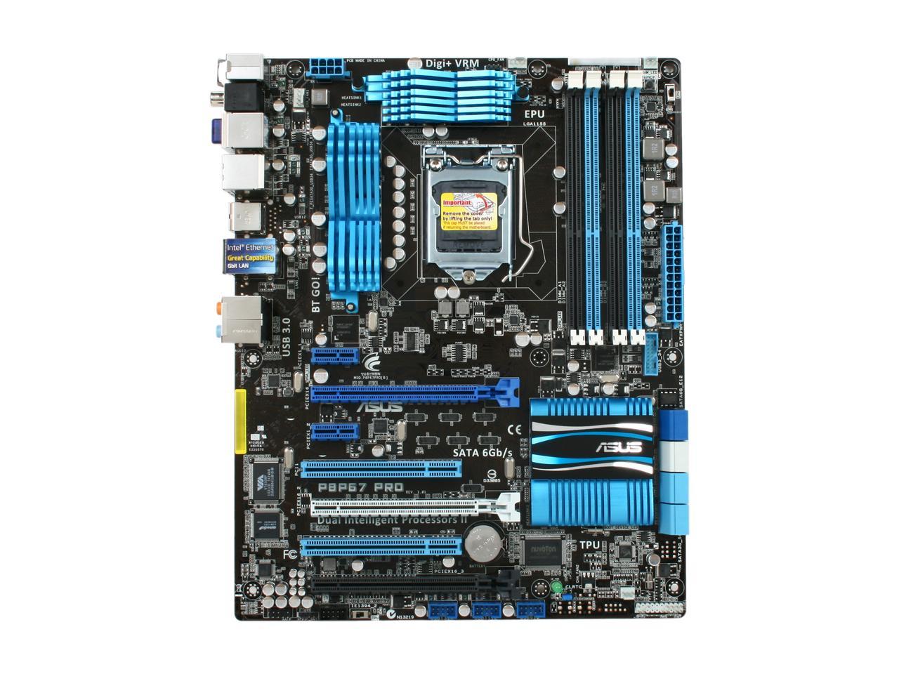 ASUS P8P67 PRO LGA 1155 Intel P67 SATA 6Gb/s USB 3.0 ATX Intel Motherboard