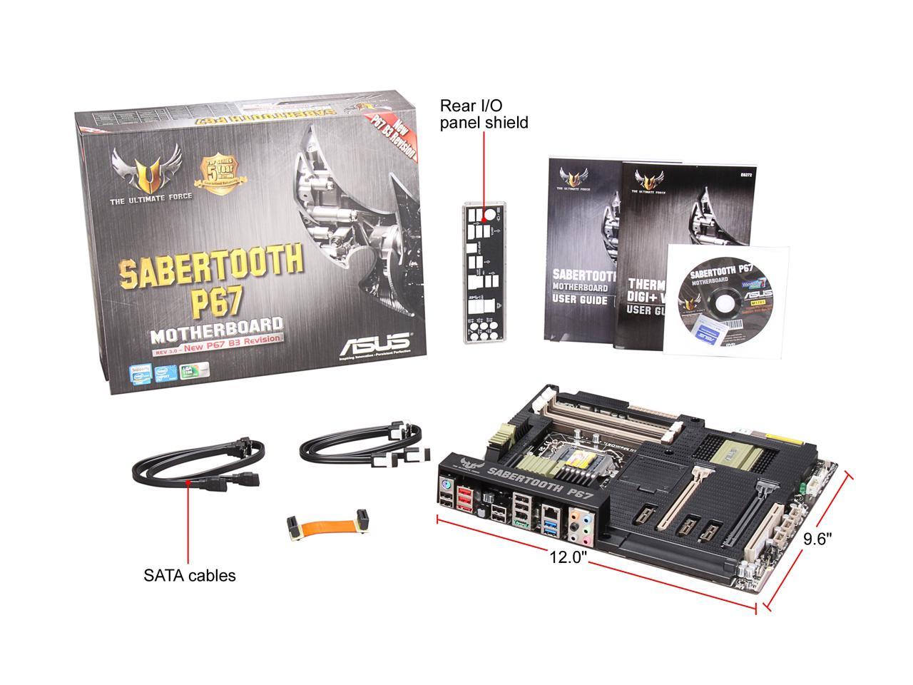 ASUS SABERTOOTH P67 (REV 3.0) LGA 1155 Intel P67 SATA 6Gb/s USB 3.0 ATX Intel Motherboard