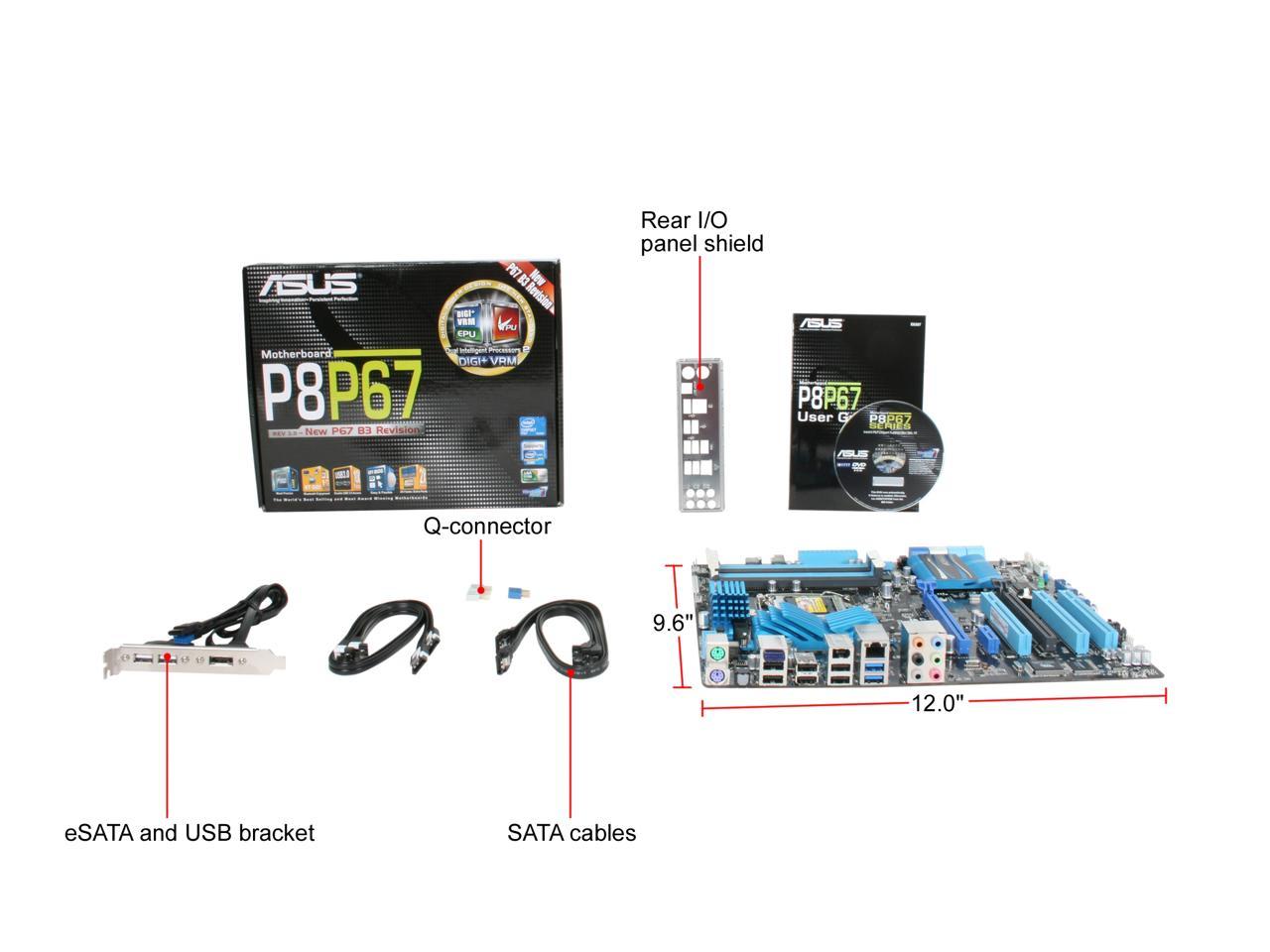 ASUS P8P67 (REV 3.0) LGA 1155 Intel P67 SATA 6Gb/s USB 3.0 ATX Intel Motherboard with UEFI BIOS