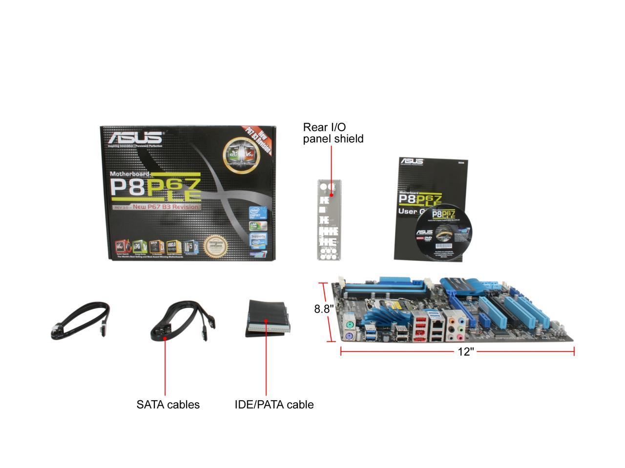 ASUS P8P67 LE (REV 3.0) LGA 1155 Intel P67 SATA 6Gb/s USB 3.0 ATX Intel Motherboard