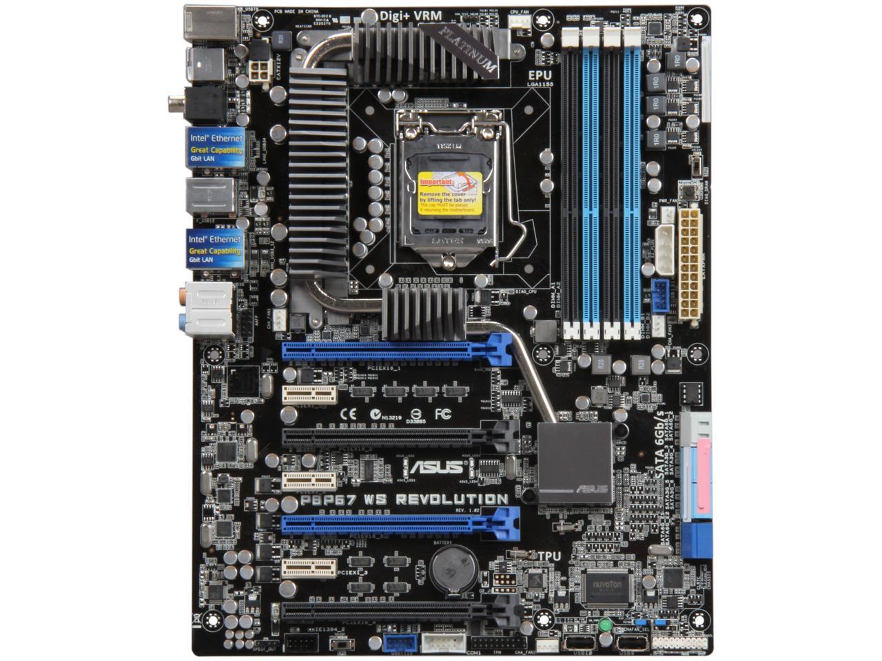ASUS P8P67 WS REVOLUTION<REV 3.0> LGA 1155 Intel P67 / NVIDIA NF200 SATA 6Gb/s USB 3.0 ATX Intel Motherboard with UEFI BIOS