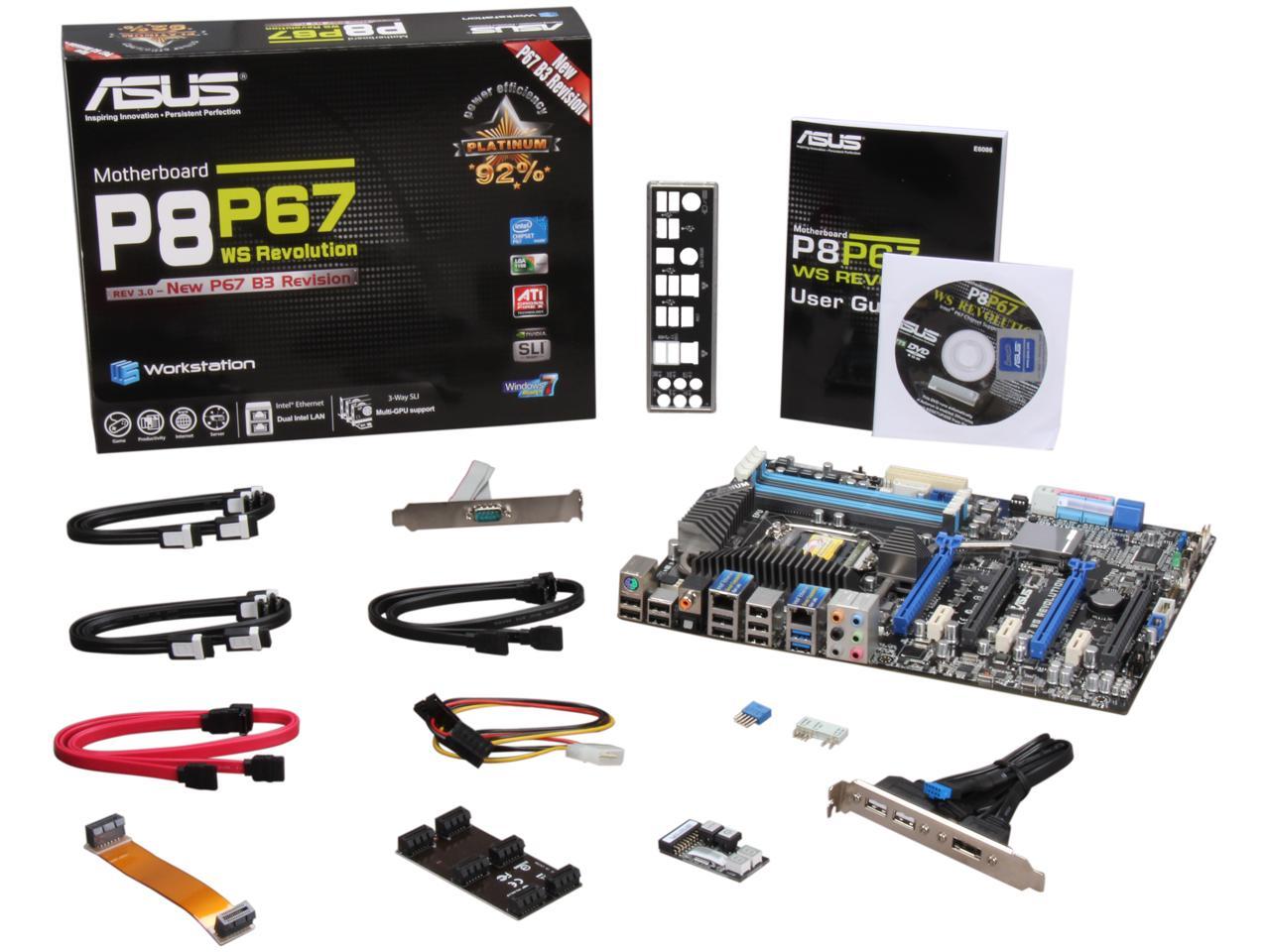 ASUS P8P67 WS REVOLUTION<REV 3.0> LGA 1155 Intel P67 / NVIDIA NF200 SATA 6Gb/s USB 3.0 ATX Intel Motherboard with UEFI BIOS
