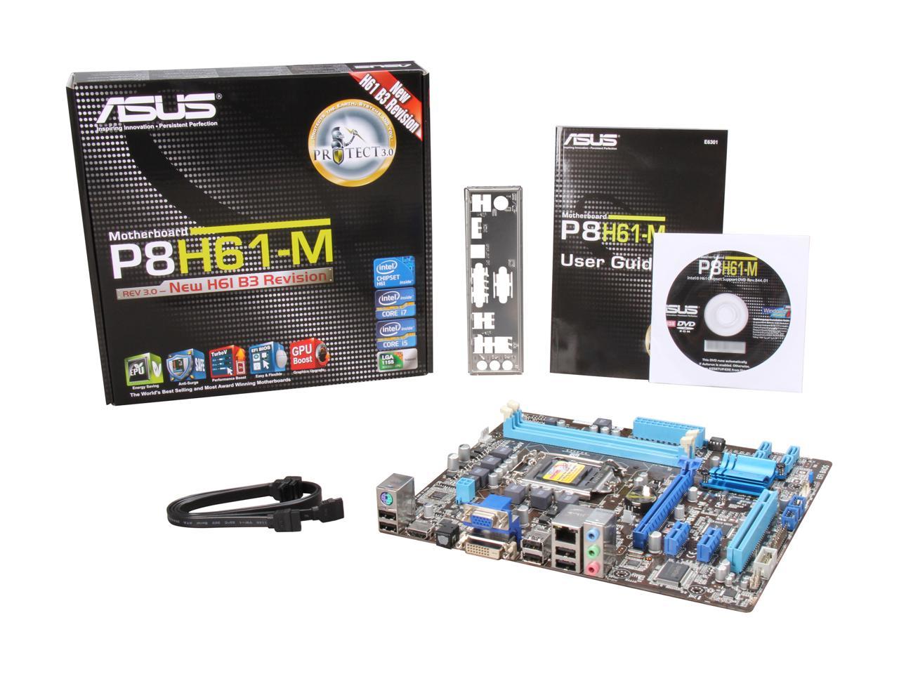 ASUS P8H61-M (REV 3.0) LGA 1155 Intel H61 HDMI Micro ATX Intel Motherboard