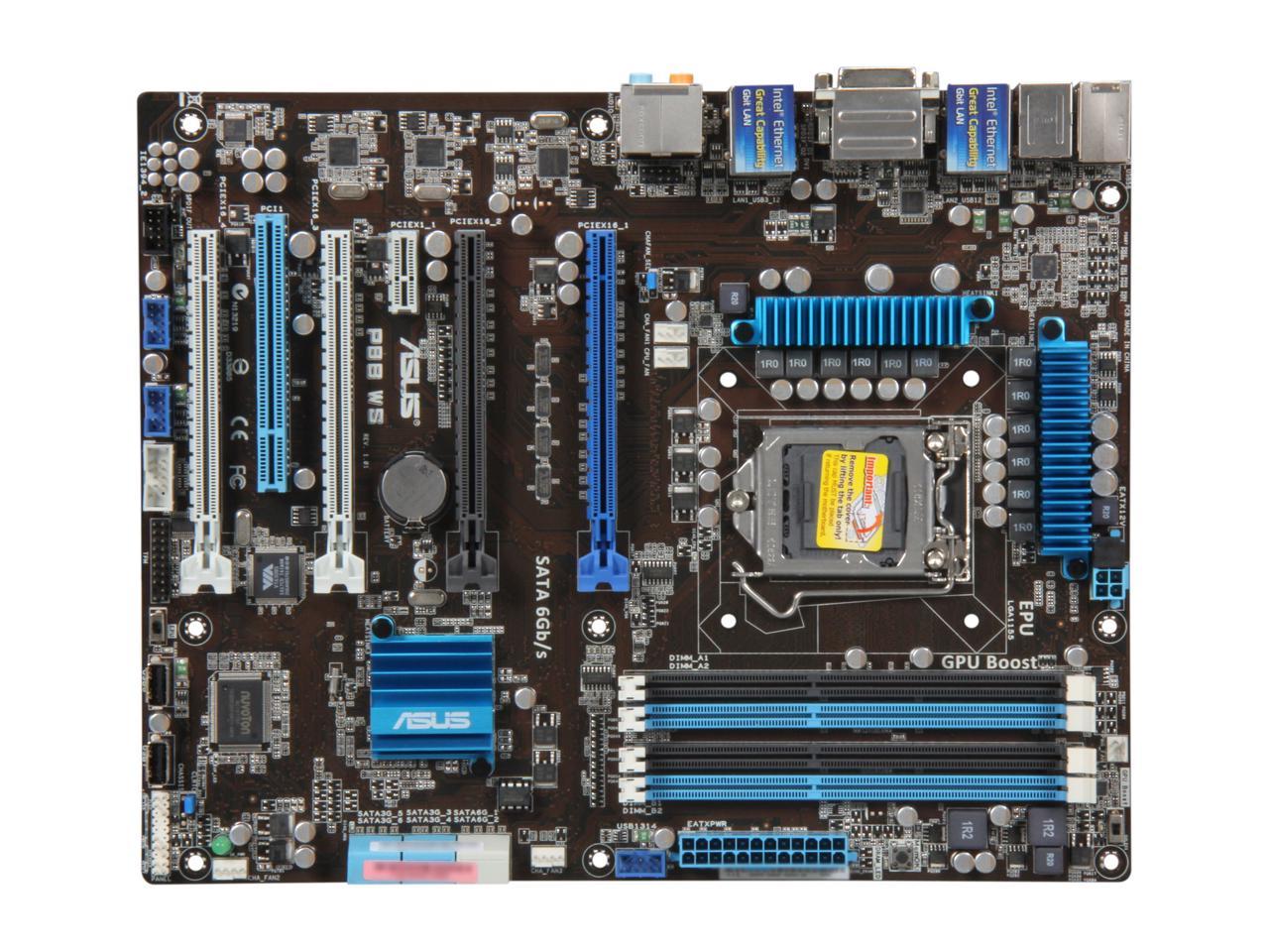 ASUS P8B WS LGA 1155 Intel C206 ATX Intel Xeon E3 Server/Workstation Motherboard