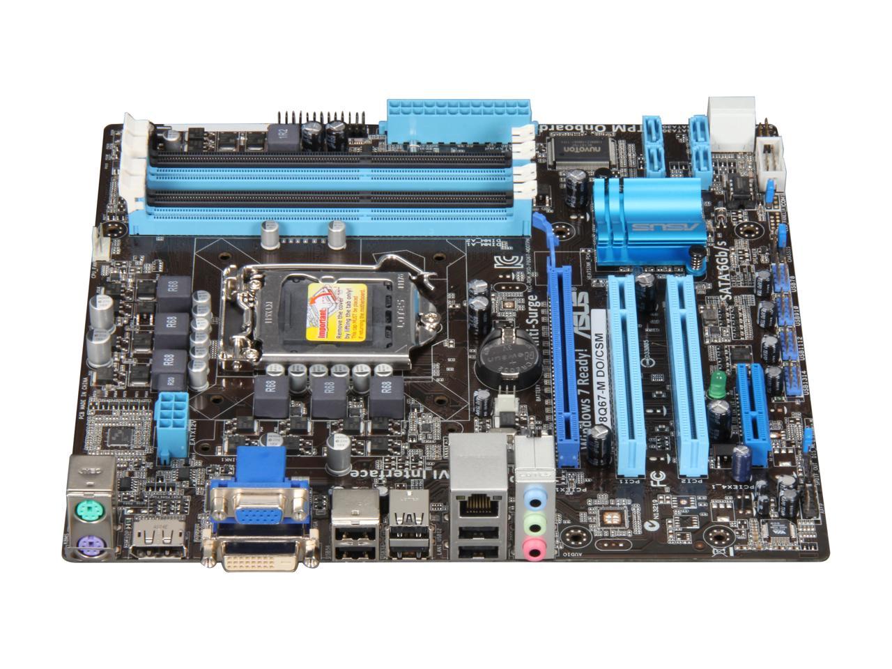 ASUS P8Q67-M DO/CSM (REV 3.0) LGA 1155 Intel Q67 SATA 6Gb/s Micro ATX Intel Motherboard with UEFI BIOS