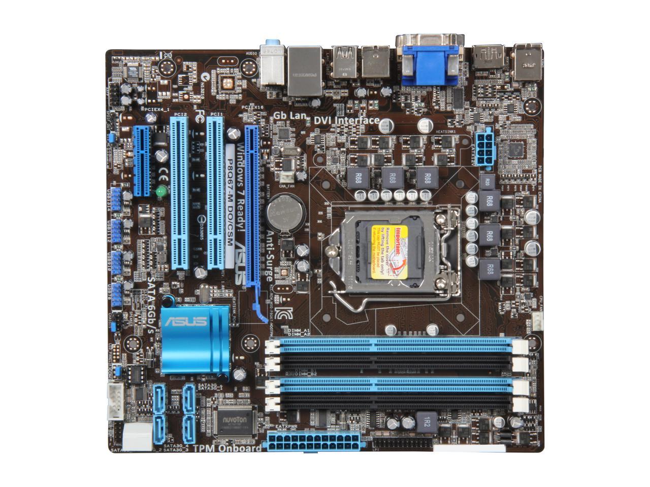 ASUS P8Q67-M DO/CSM (REV 3.0) LGA 1155 Intel Q67 SATA 6Gb/s Micro ATX Intel Motherboard with UEFI BIOS