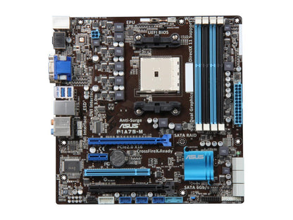 ASUS F1A75-M FM1 AMD A75 (Hudson D3) SATA 6Gb/s USB 3.0 HDMI Micro ATX AMD Motherboard with UEFI BIOS