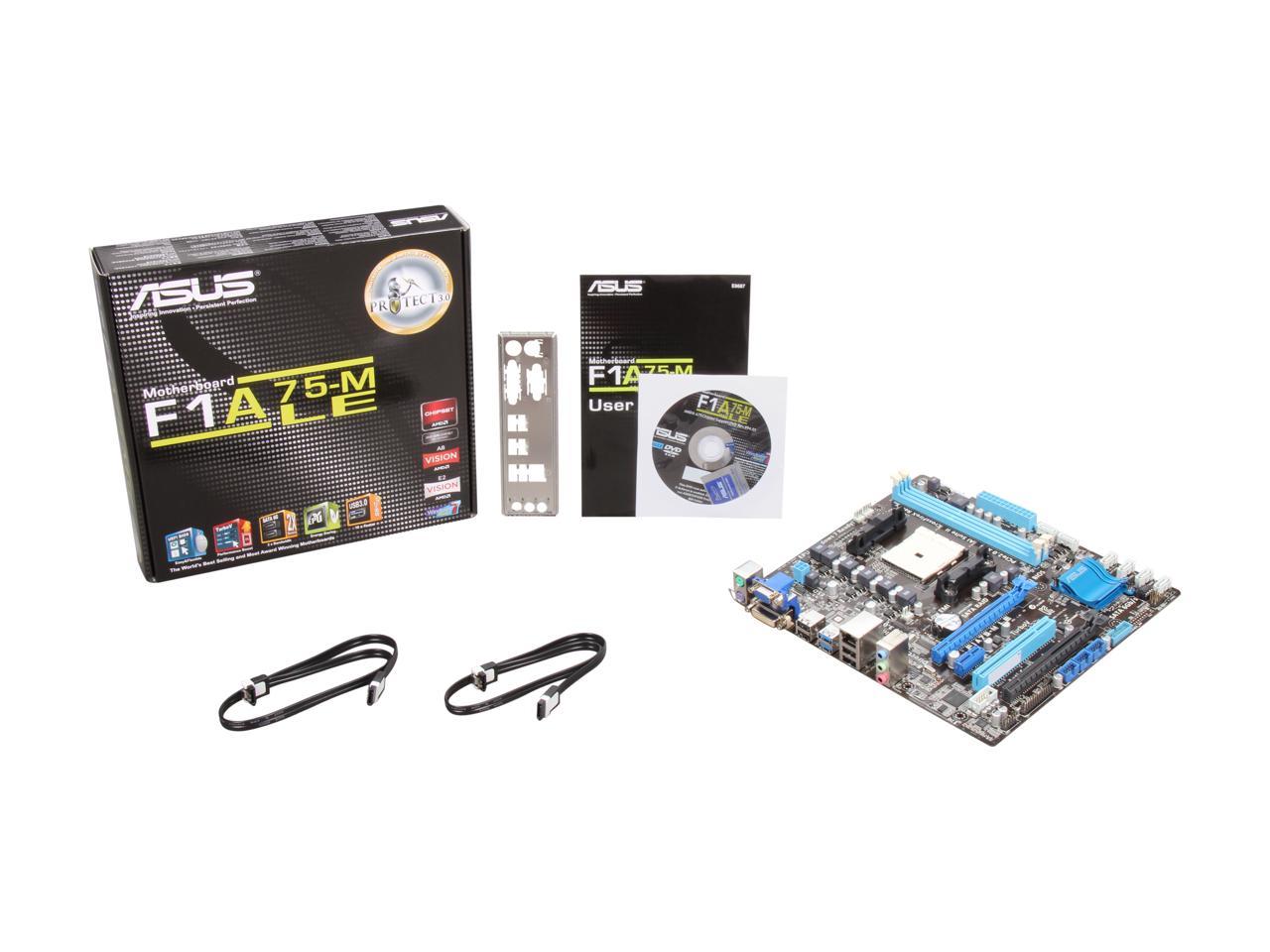 ASUS F1A75-M LE FM1 AMD A75 (Hudson D3) SATA 6Gb/s USB 3.0 Micro ATX AMD Motherboard with UEFI BIOS