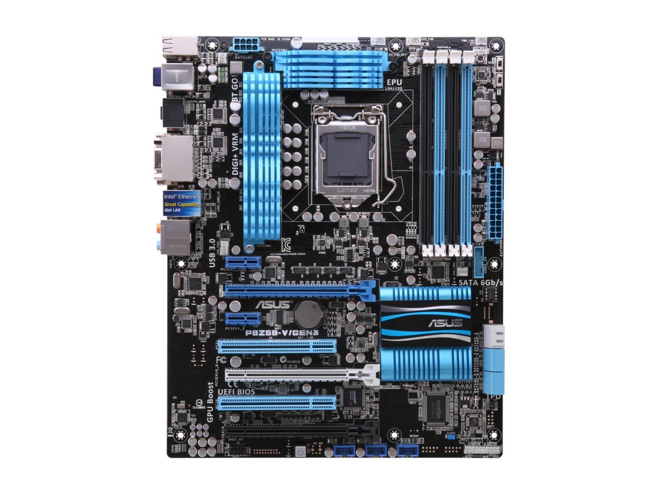 ASUS P8Z68-V/GEN3 LGA 1155 Intel Z68 HDMI SATA 6Gb/s USB 3.0 ATX Intel Motherboard with UEFI BIOS