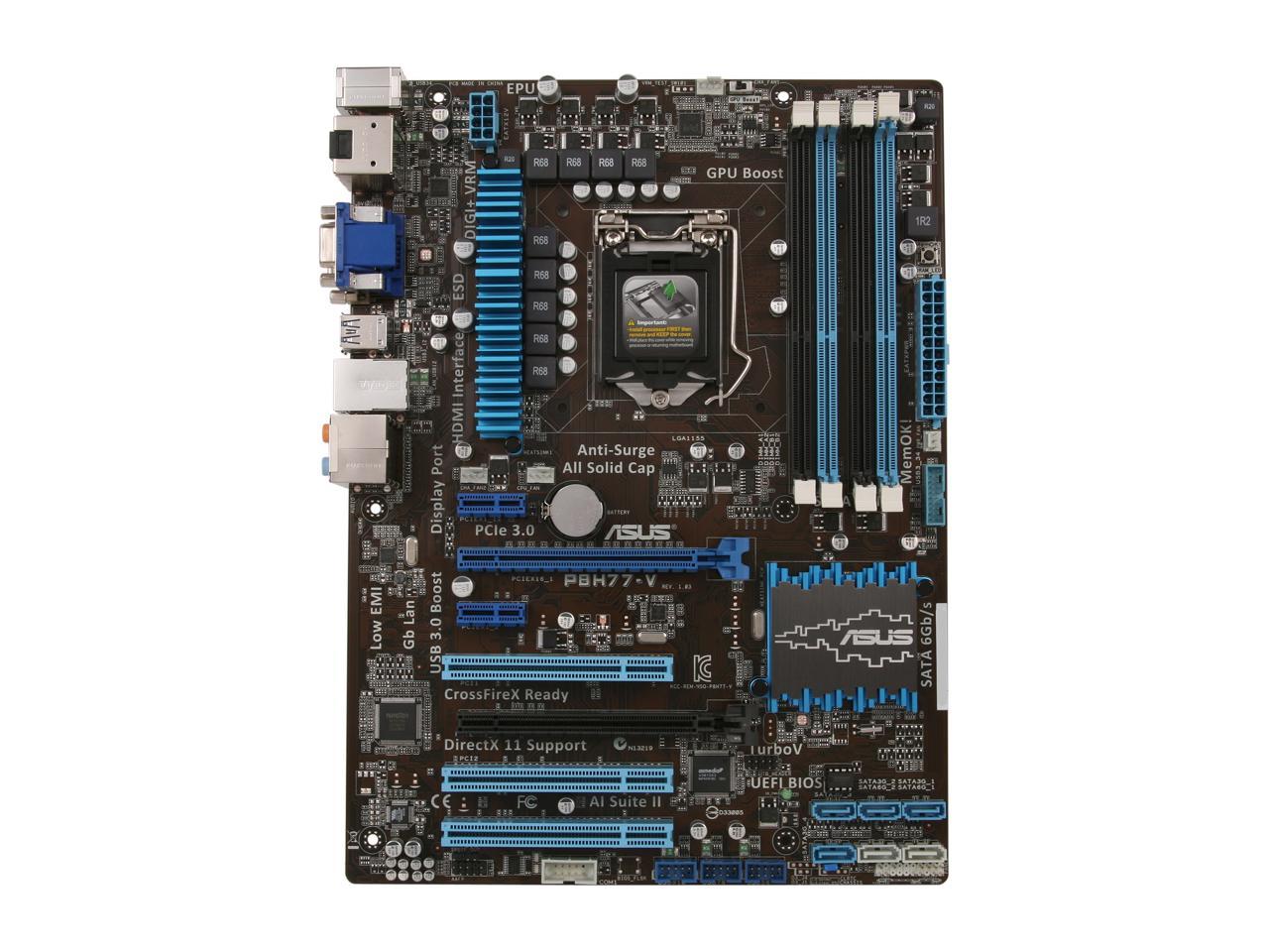 ASUS P8H77-V LGA 1155 Intel H77 HDMI SATA 6Gb/s USB 3.0 ATX Intel Motherboard