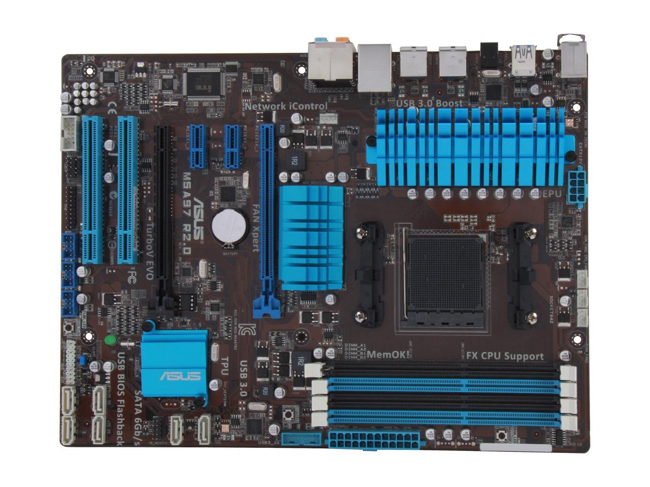 ASUS M5A97 R2.0 AM3+ AMD 970 + SB 950 SATA 6Gb/s USB 3.0 ATX AMD Motherboard with UEFI BIOS