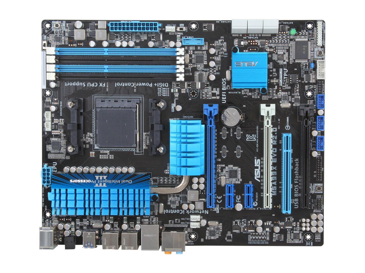 ASUS M5A99X EVO R2.0 AM3+ AMD 990X + SB950 SATA 6Gb/s USB 3.0 ATX AMD Motherboard with UEFI BIOS