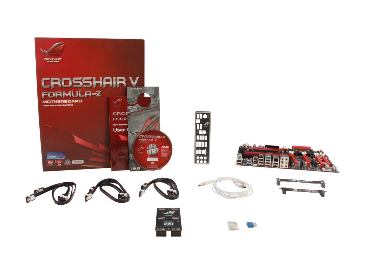 ASUS ROG Crosshair V Formula-Z AM3+ AMD 990FX + SB950 SATA 6Gb/s USB 3.0 ATX AMD Gaming Motherboard with 3-Way SLI/CrossFireX Support and UEFI BIOS