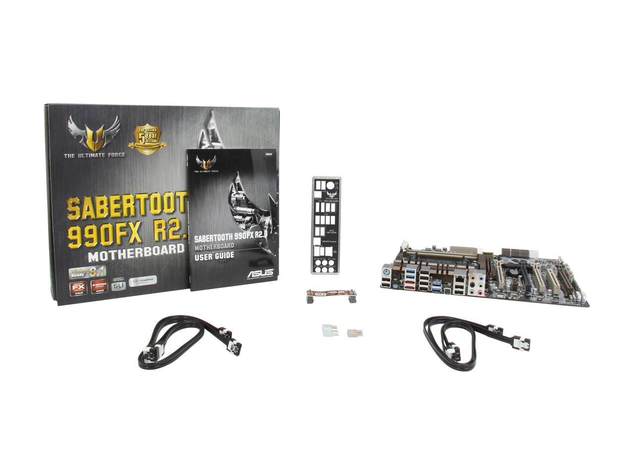 ASUS TUF SABERTOOTH 990FX R2.0 AM3+ AMD 990FX + SB950 SATA 6Gb/s USB 3.0 ATX AMD Motherboard with UEFI BIOS