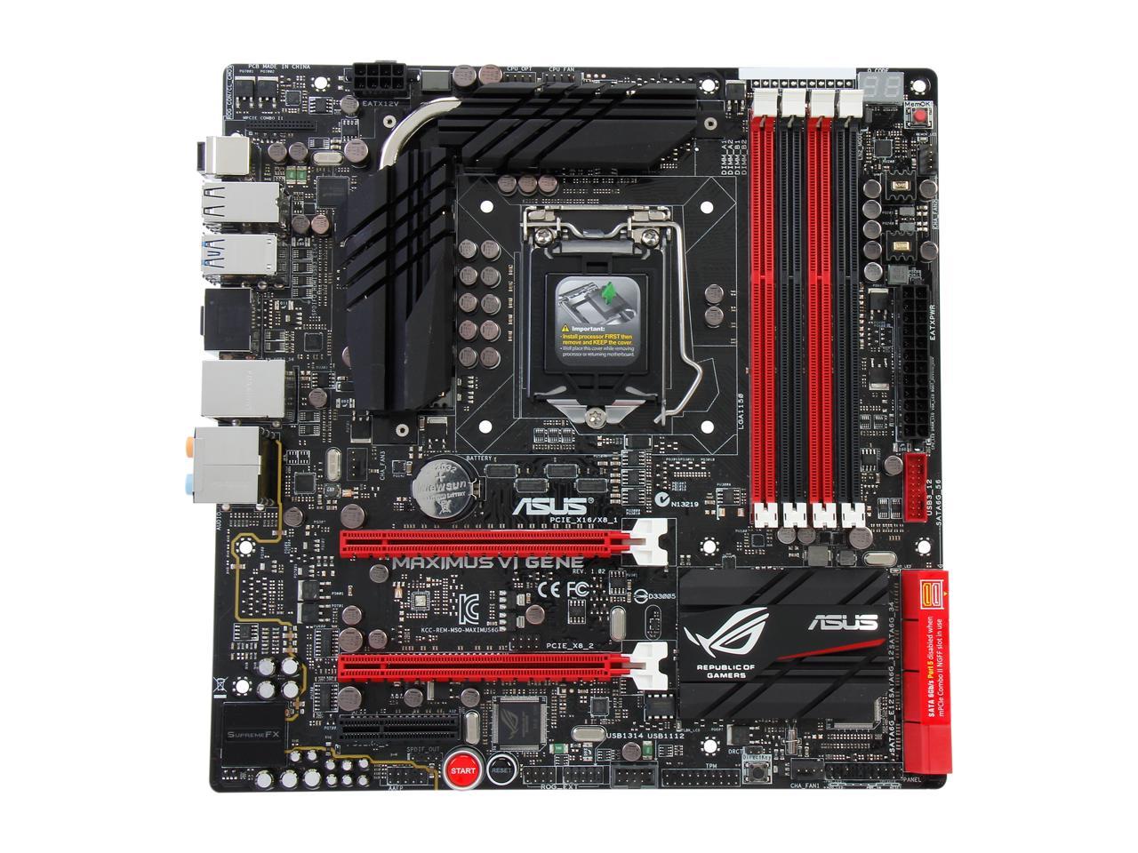 ASUS MAXIMUS VI GENE LGA 1150 Intel Z87 HDMI SATA 6Gb/s USB 3.0 Micro ATX Intel Motherboard