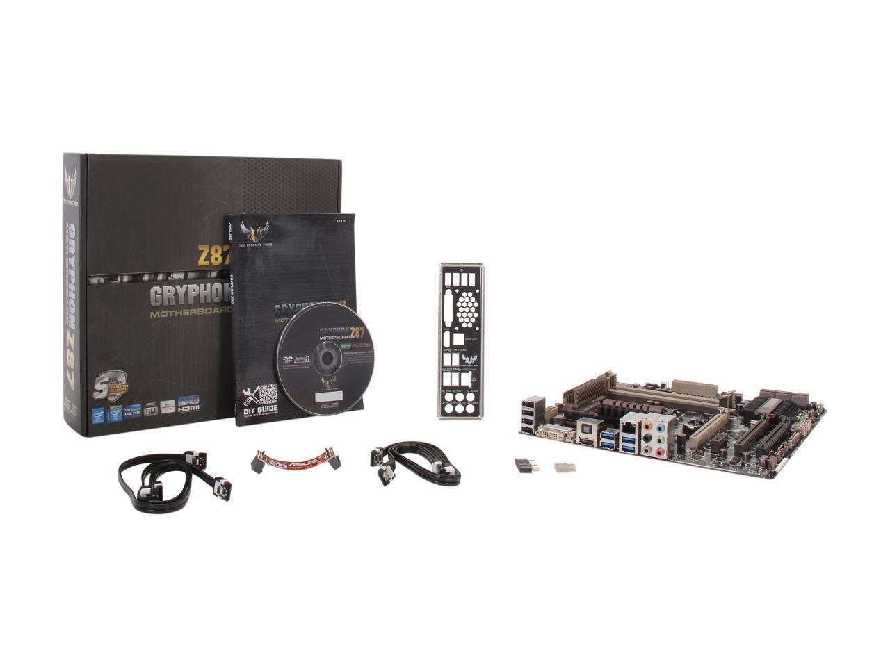 ASUS GRYPHON Z87 LGA 1150 Intel Z87 HDMI SATA 6Gb/s USB 3.0 uATX Intel Motherboard