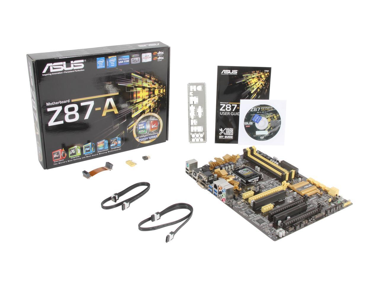 ASUS Z87-A LGA 1150 Intel Z87 HDMI SATA 6Gb/s USB 3.0 ATX Intel Motherboard