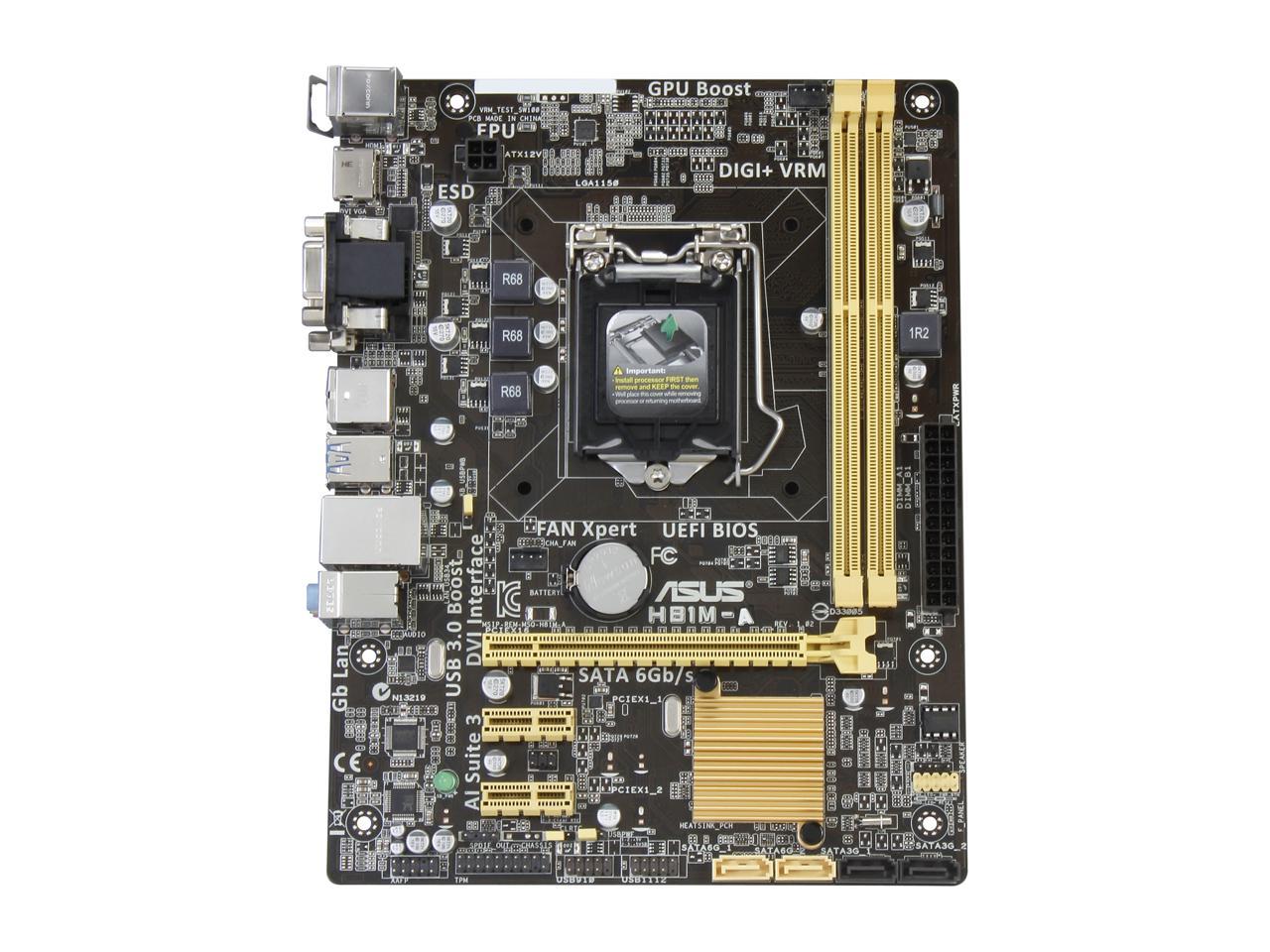 ASUS H81M-A LGA 1150 Intel H81 HDMI SATA 6Gb/s USB 3.0 Micro ATX Intel Motherboard