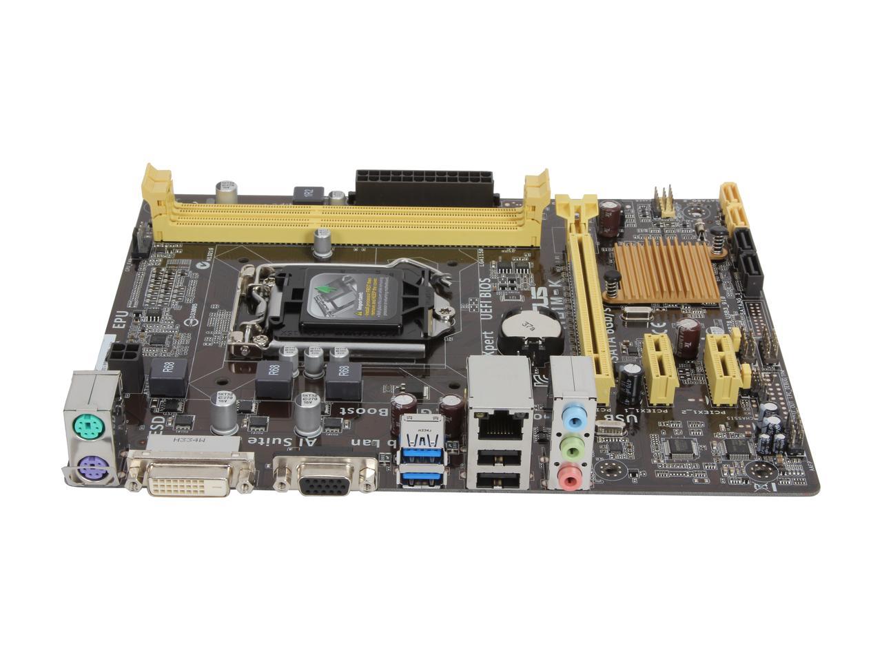 ASUS H81M-K LGA 1150 Intel H81 SATA 6Gb/s USB 3.1 uATX Intel Motherboard