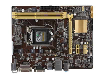 ASUS H81M-K LGA 1150 Intel H81 SATA 6Gb/s USB 3.1 uATX Intel Motherboard