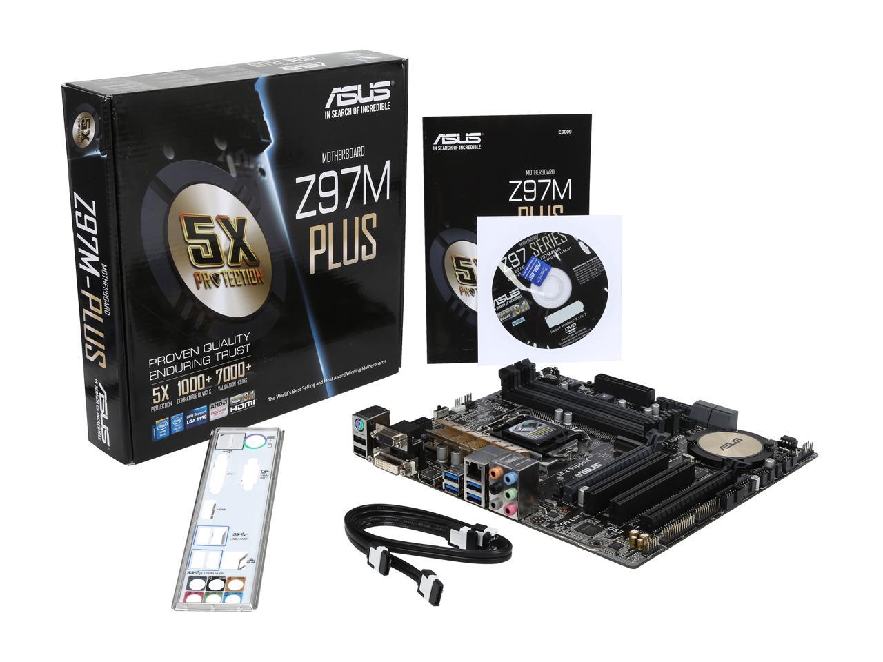 ASUS Z97M-PLUS LGA 1150 Intel Z97 HDMI SATA 6Gb/s USB 3.0 Micro ATX Intel Motherboard