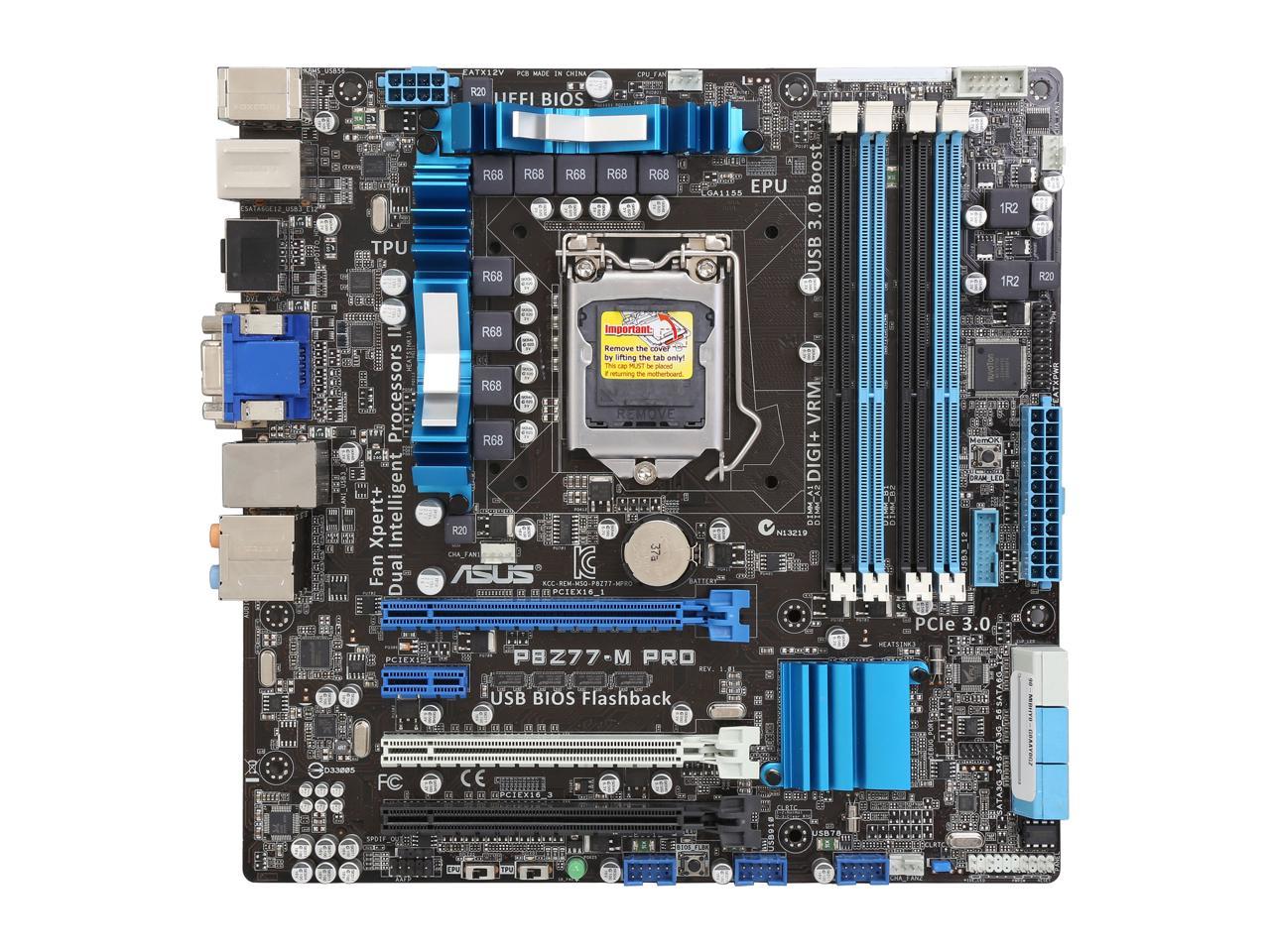 ASUS P8Z77-M PRO-R LGA 1155 Intel Z77 HDMI SATA 6Gb/s USB 3.0 Micro ATX Intel Motherboard - Certified - Grade A