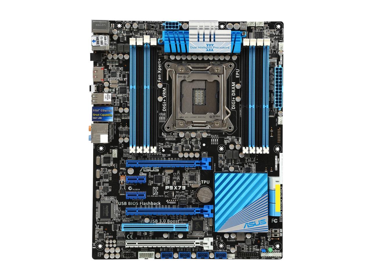 ASUS P9X79-R LGA 2011 Intel X79 SATA 6Gb/s USB 3.0 ATX Intel Motherboard with UEFI BIOS - Certified - Grade A