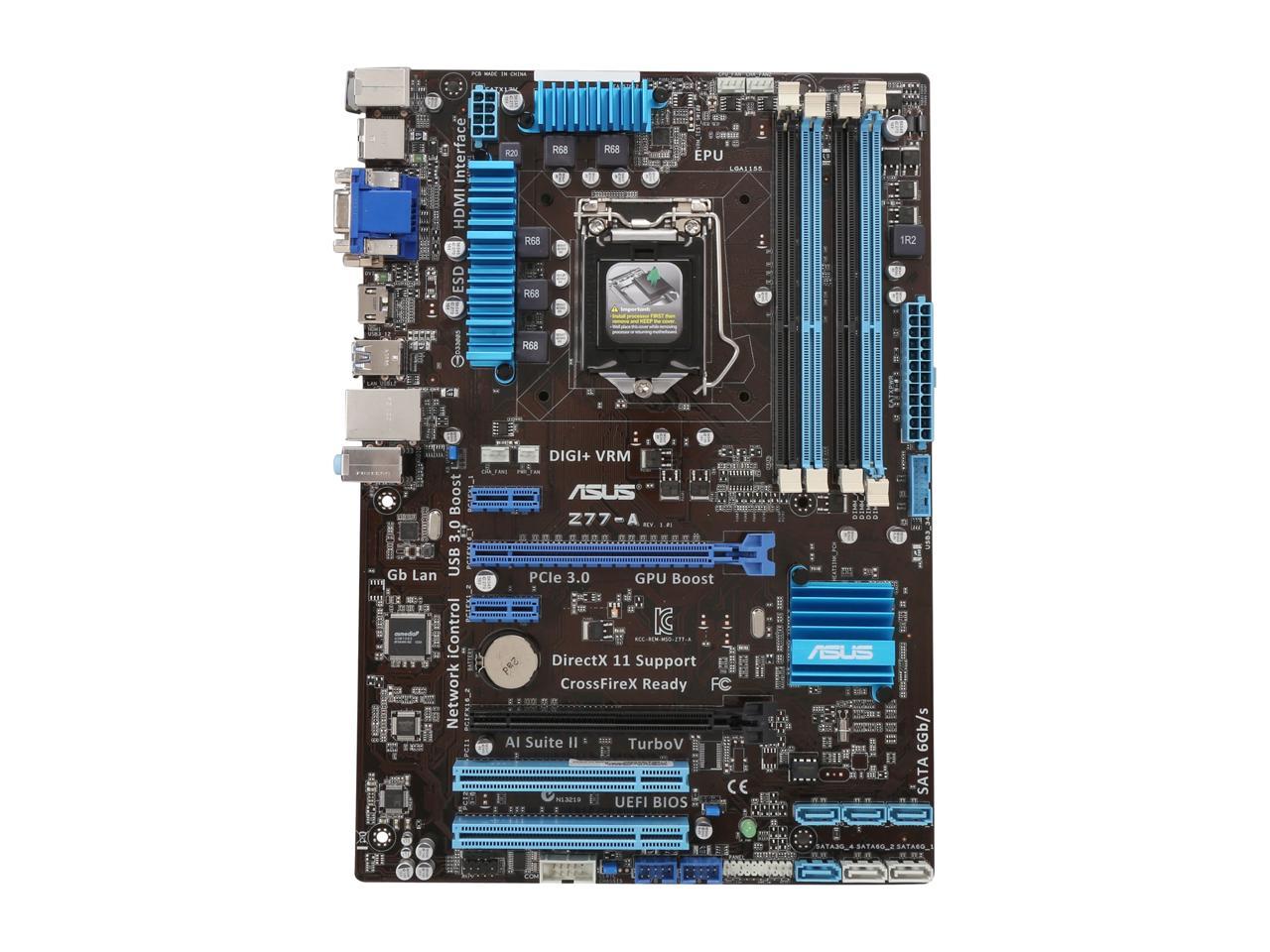 ASUS Z77-A-R LGA 1155 Intel Z77 HDMI SATA 6Gb/s USB 3.0 ATX Intel Motherboard - Certified - Grade A