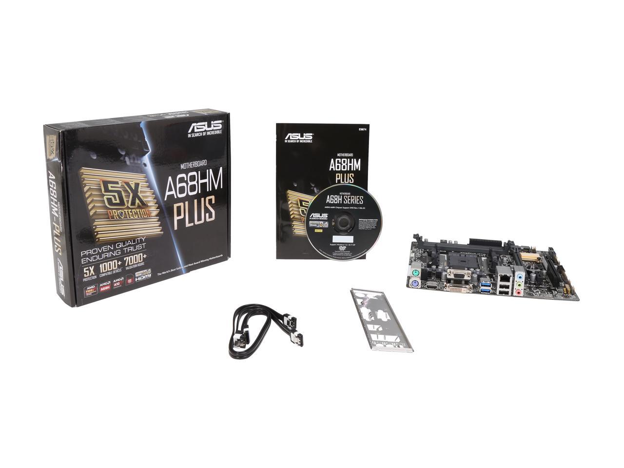 ASUS A68HM-Plus FM2+ AMD A68H FCH (Bolton D2H) SATA 6Gb/s USB 3.0 HDMI Micro ATX AMD Motherboard