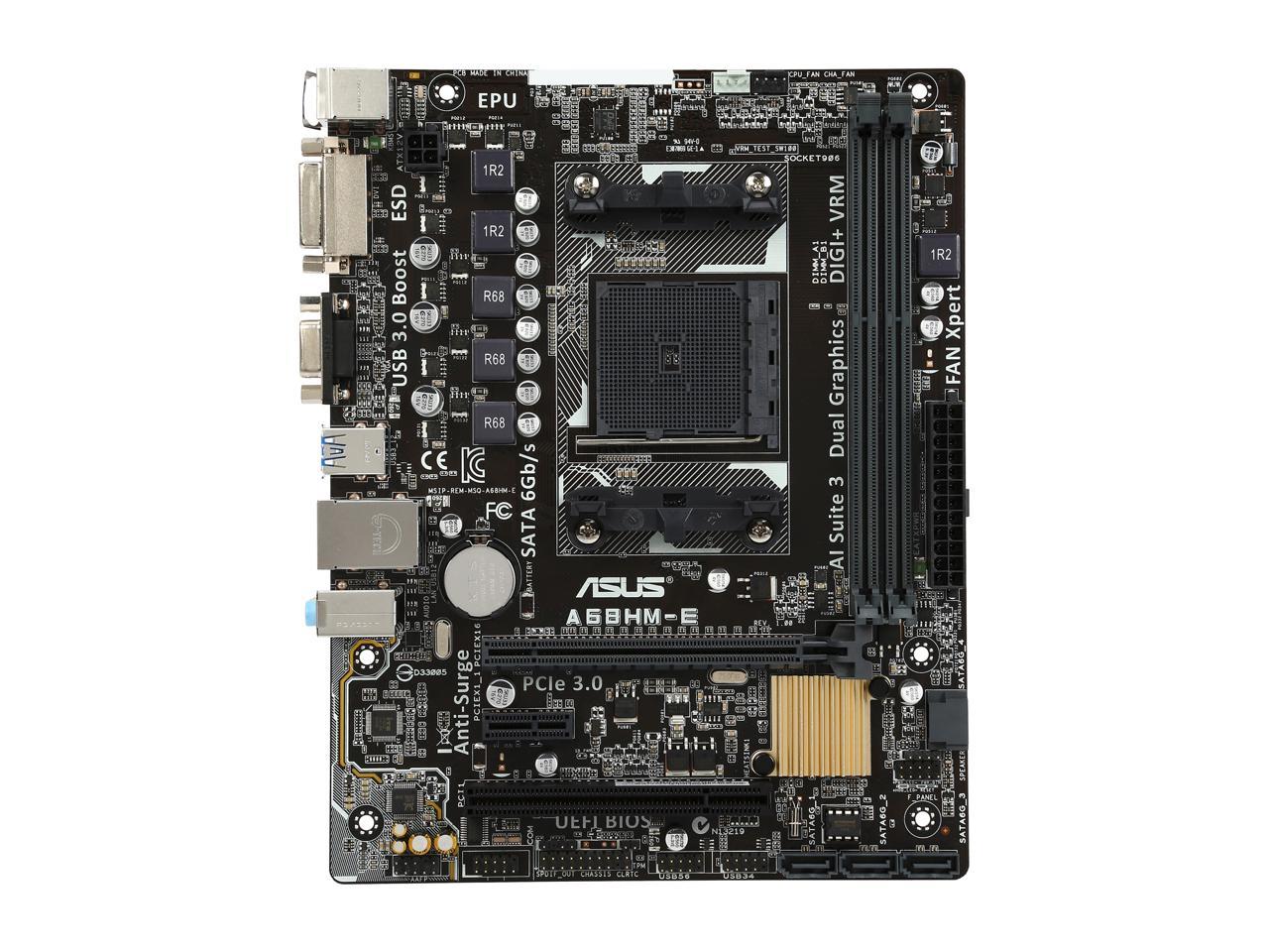 ASUS A68HM-E FM2+ AMD A68H FCH (Bolton D2H) SATA 6Gb/s USB 3.0 Micro ATX AMD Motherboard