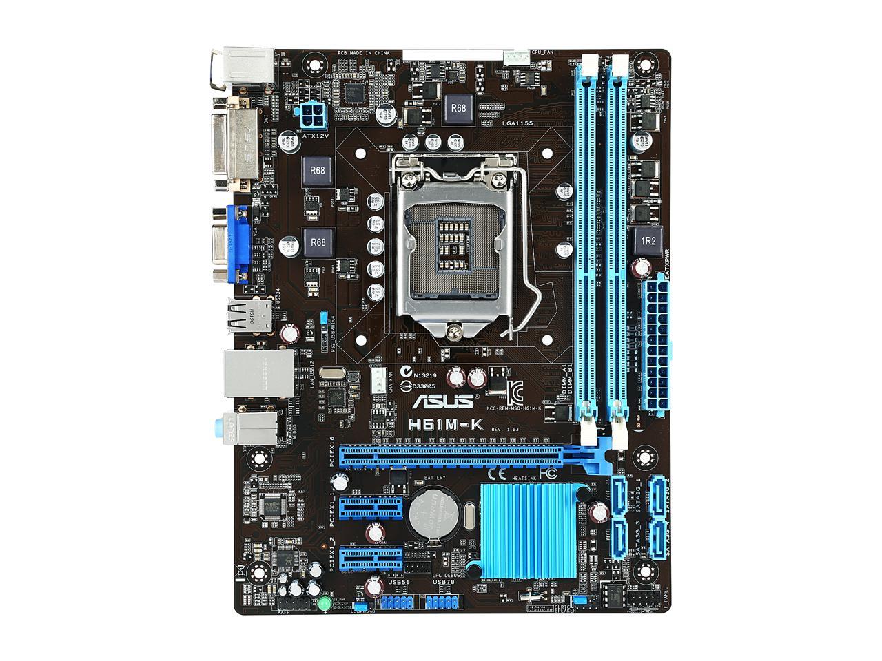 ASUS H61M-K LGA 1155 Intel H61 (B3) uATX Intel Motherboard