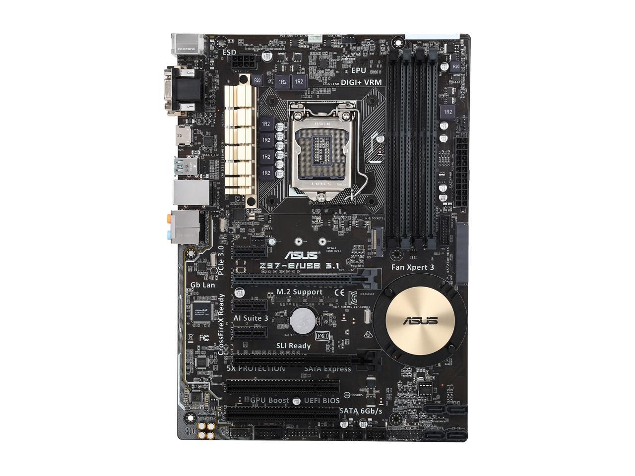 ASUS Z97-E/USB3.1 LGA 1150 Intel Z97 HDMI SATA 6Gb/s USB 3.1 USB 3.0 ATX Intel Motherboard