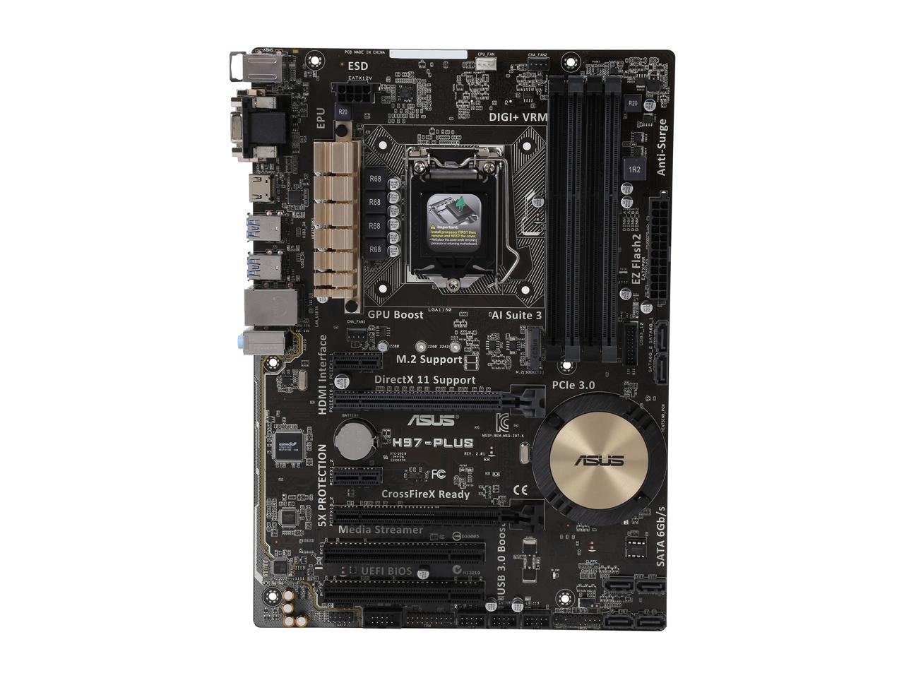 ASUS H97-PLUS-R LGA 1150 Intel H97 HDMI SATA 6Gb/s USB 3.0 ATX Intel Motherboard