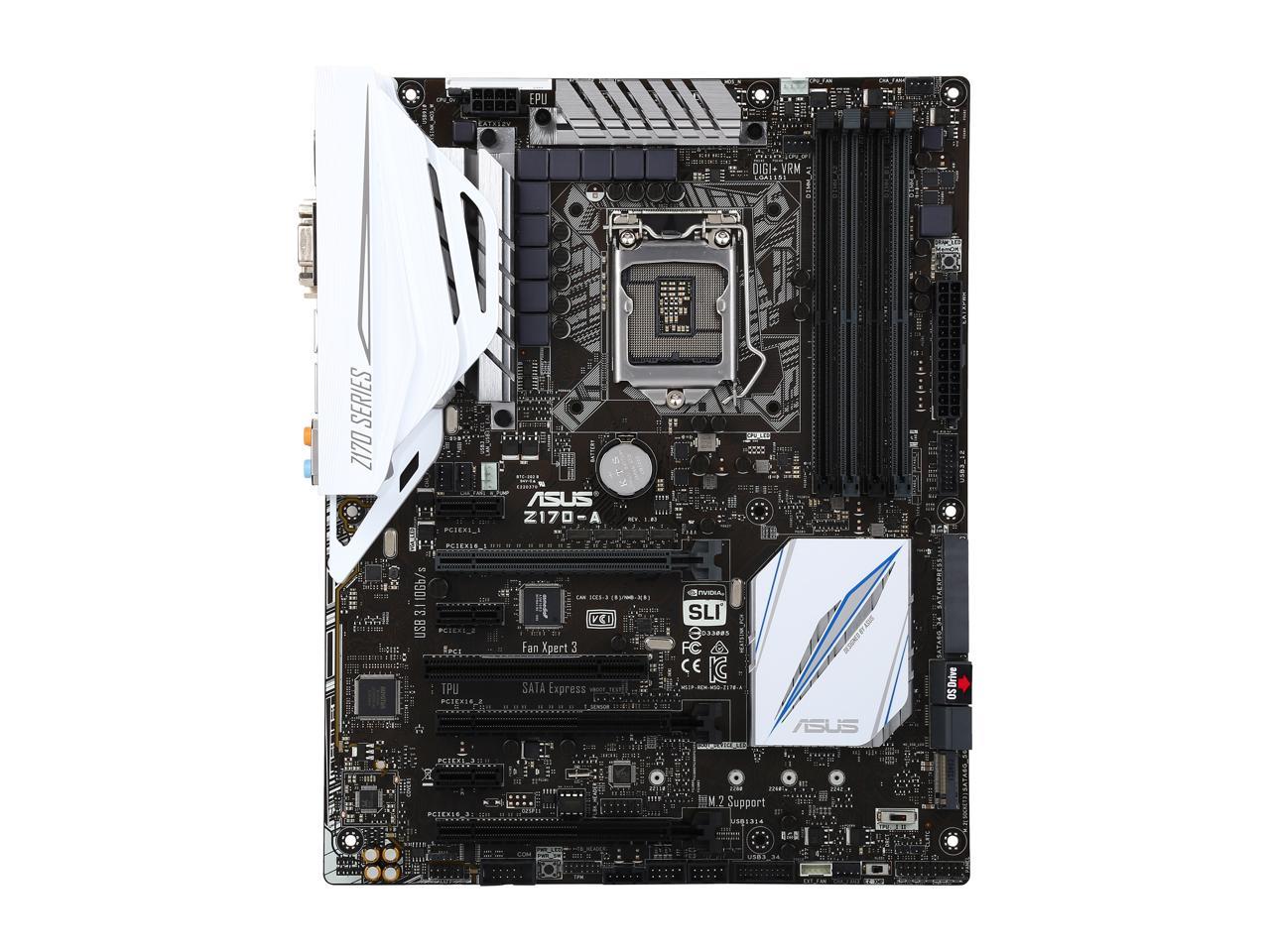 ASUS Z170-A LGA 1151 Intel Z170 HDMI SATA 6Gb/s USB 3.1 USB 3.0 ATX Intel Motherboard