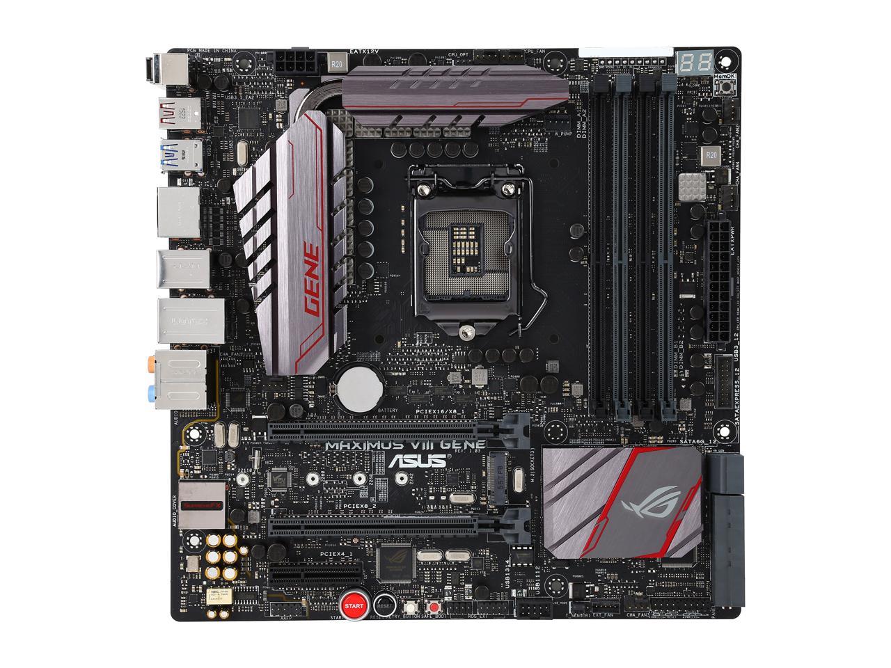 ASUS ROG MAXIMUS VIII GENE LGA 1151 Intel Z170 HDMI SATA 6Gb/s USB 3.1 Micro ATX Intel Gaming Motherboard
